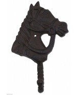 Horse Head Western Wall Hook Rust Brown Cast Iron Rustic Home Decor 6.25... - $9.74
