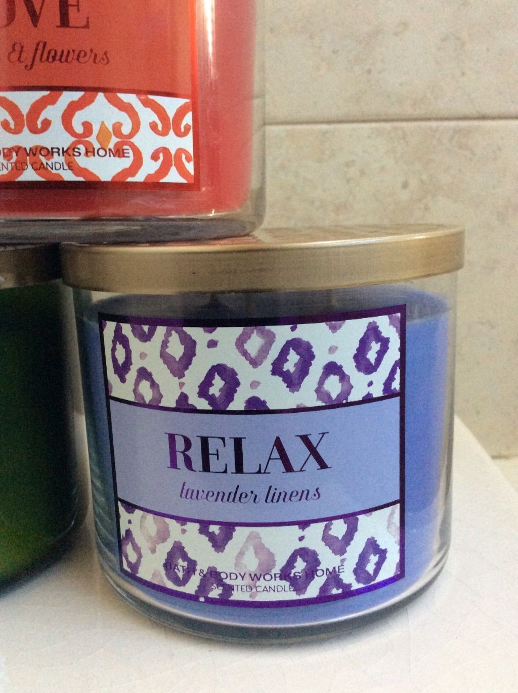 Bath Body Works 3 Wick Candle, Select One Scent Love, Relax, Stress
