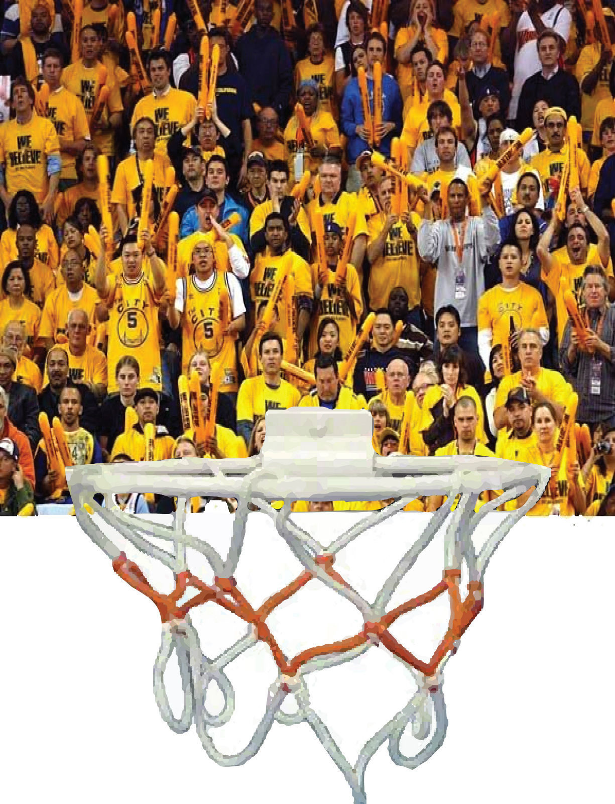 Custom Wastebasket Basketball Hoop Game Golden State Warriors Crowd