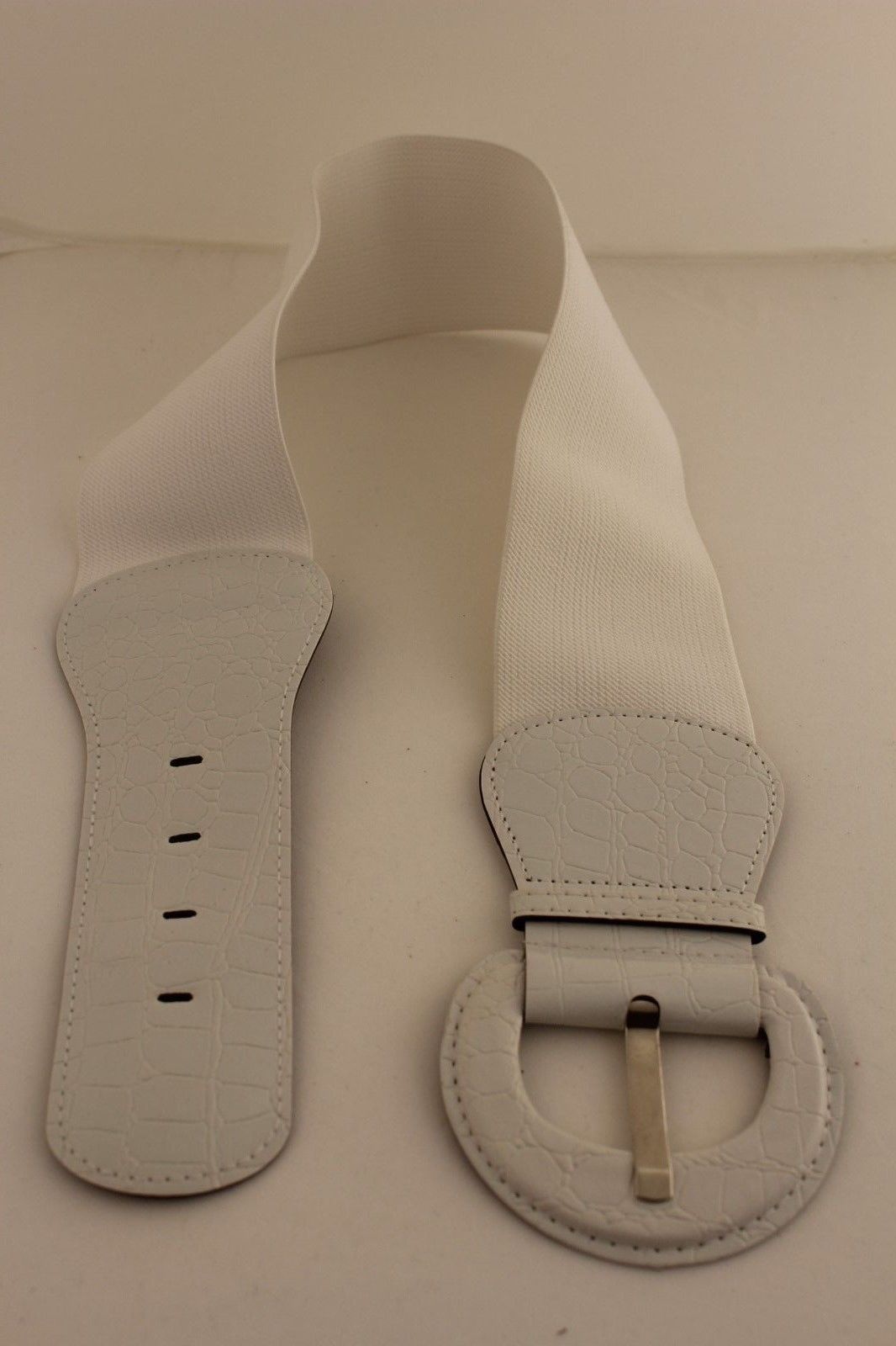 Women Belt Wide Elastic Bright White Fashion Hip High Waist Round