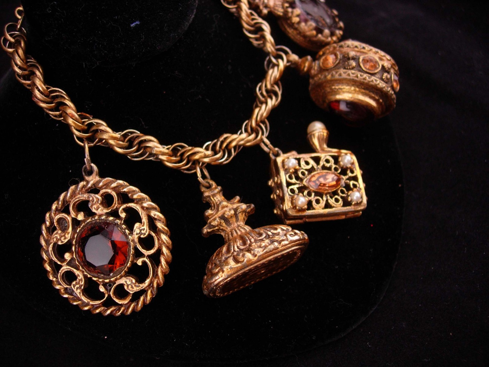 Victorian Fob bracelet / vintage Charm Bracelet / Medieval Fob ...