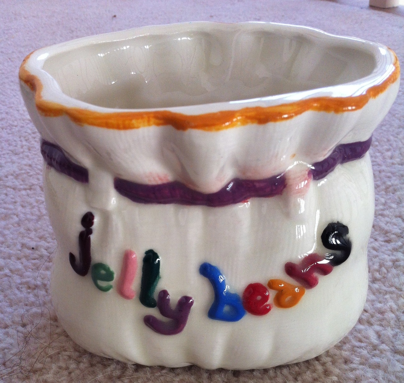 Ceramic Jelly Bean Dish Sack Jar Bowl White Easter Decorative Plates & Bowls