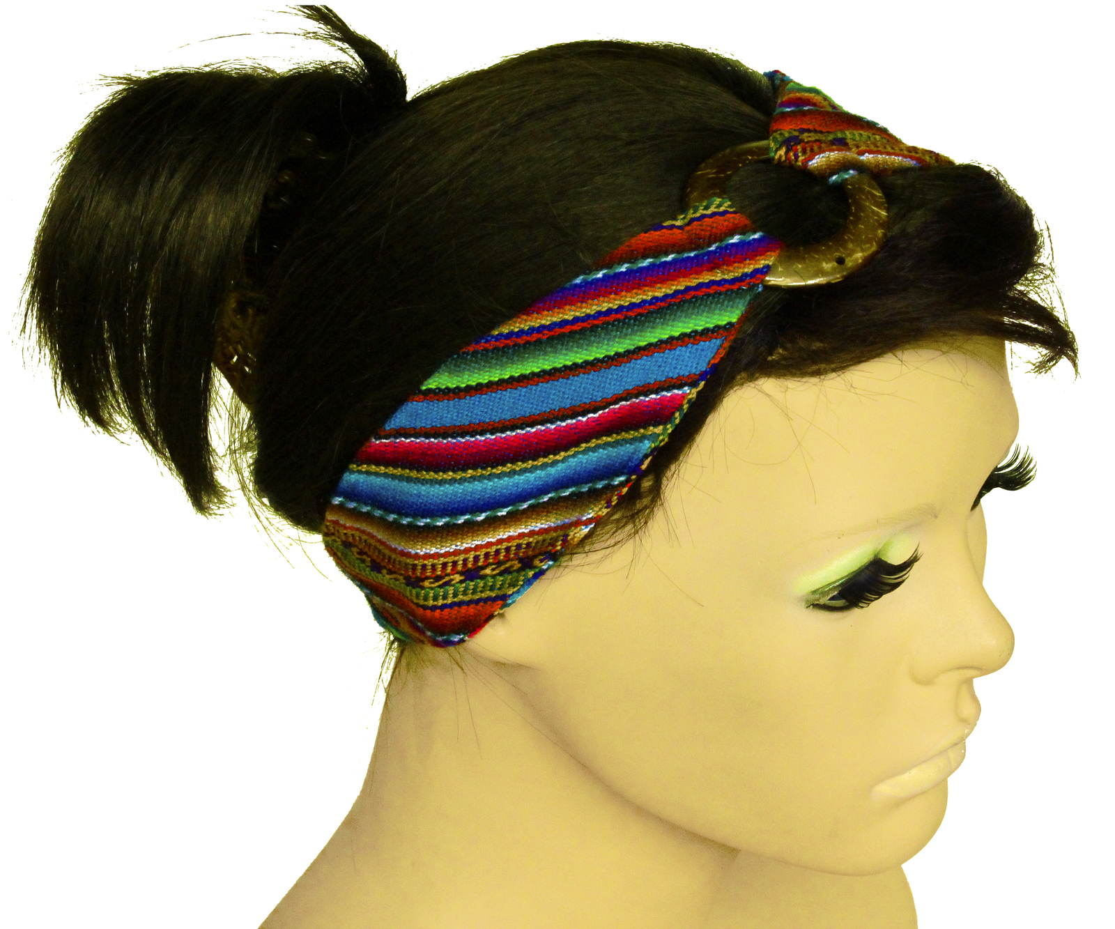 Turquoise Peruvian Woven Ethnic Headband, Head Wrap, boho headband wide