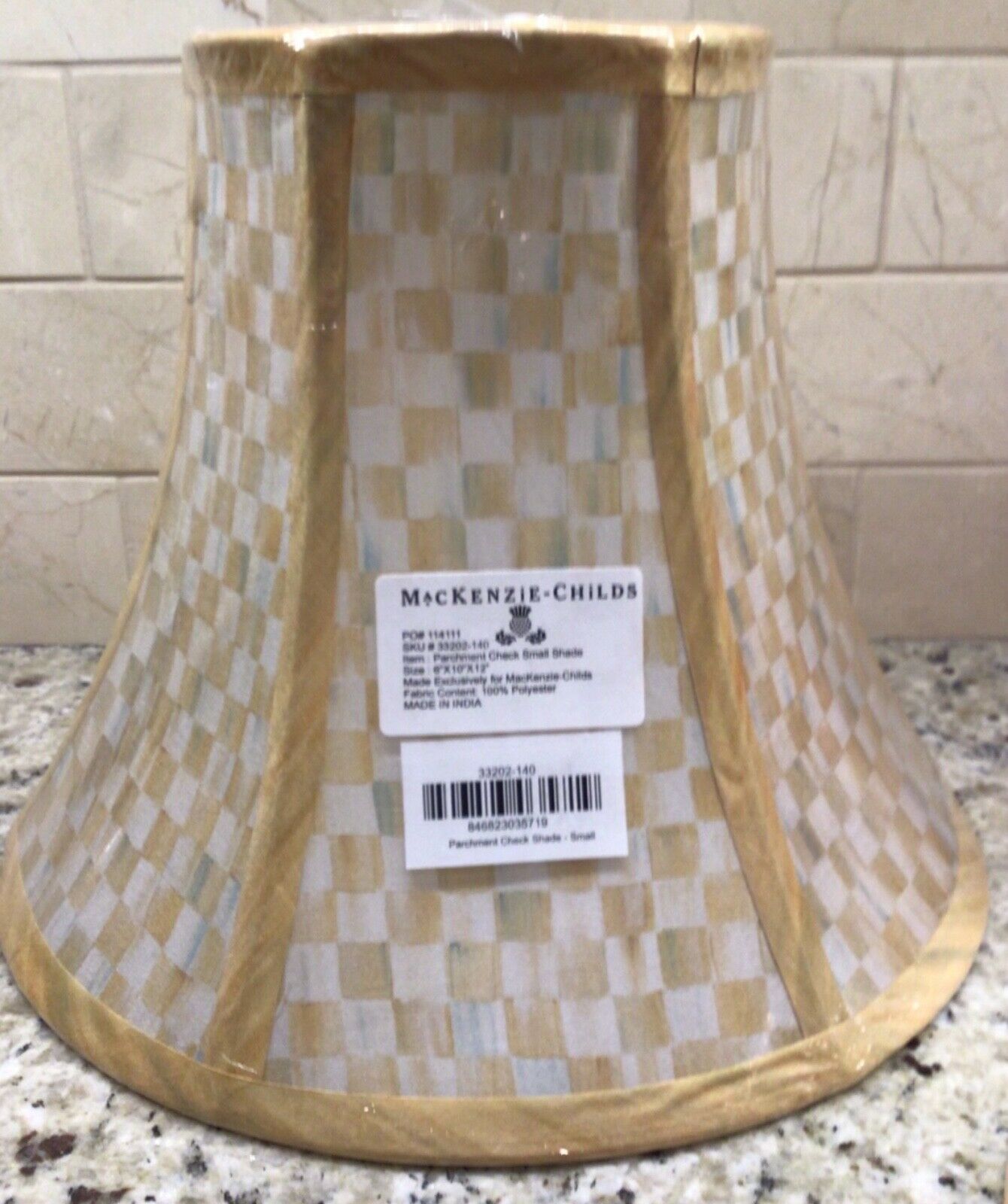 Mackenzie Childs Parchment Check Small, Mackenzie Childs Parchment Check Lampshade