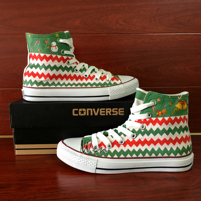 Unique Sneakers Converse Merry Christmas Original Design Hand Painted