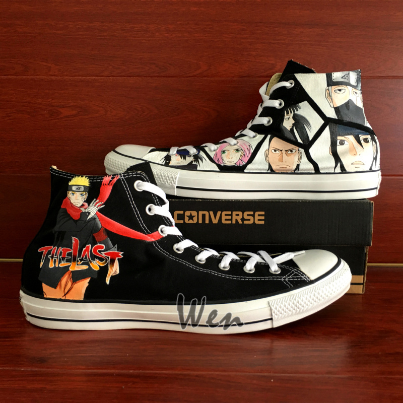 Men Women's Converse All Star Hand Painted Sneakers Anime The Last Naruto Movie