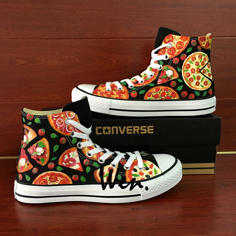 Converse/pizza - Pizza original design converse all star men women's sneakers hand painted shoes