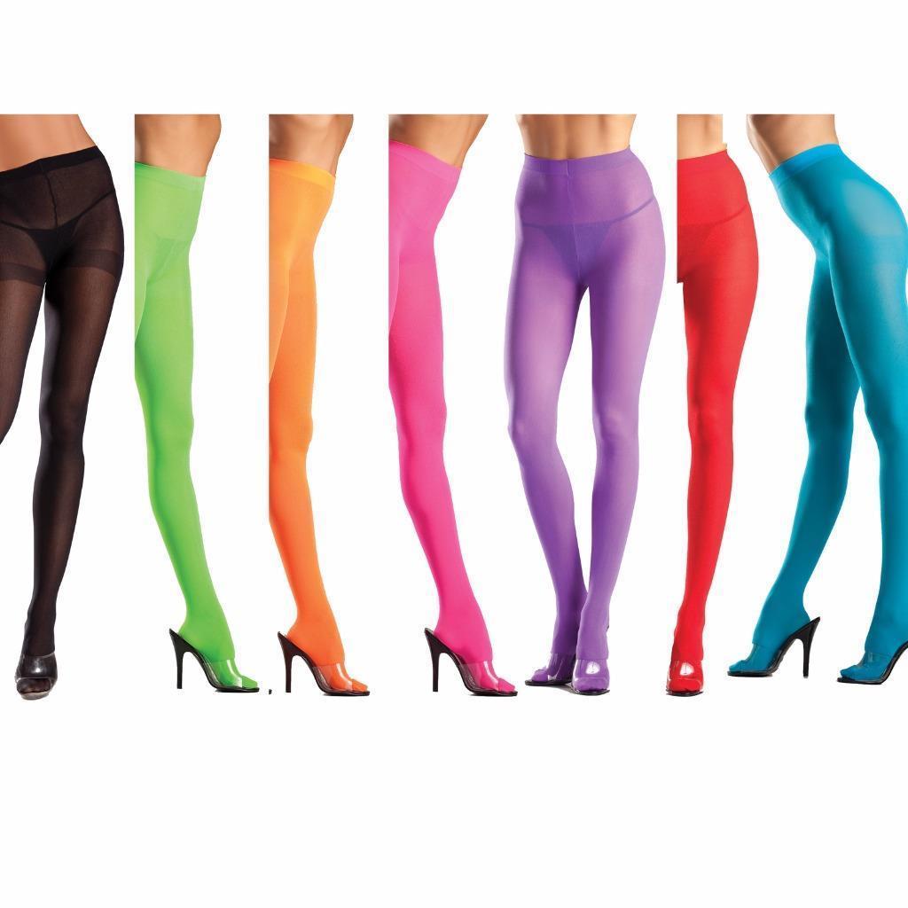 Opaque Nylon Pantyhose Hosiery Neon Costume Regular or Plus Size BW620 ...