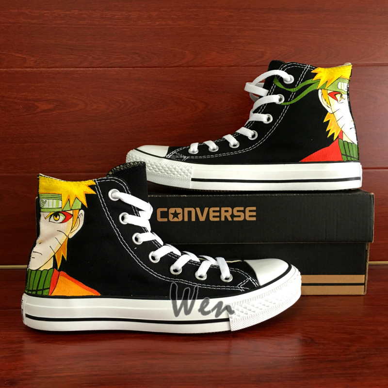 Naruto Uzumaki Design Hand Painted Shoes High Top Converse All Star Sneakers