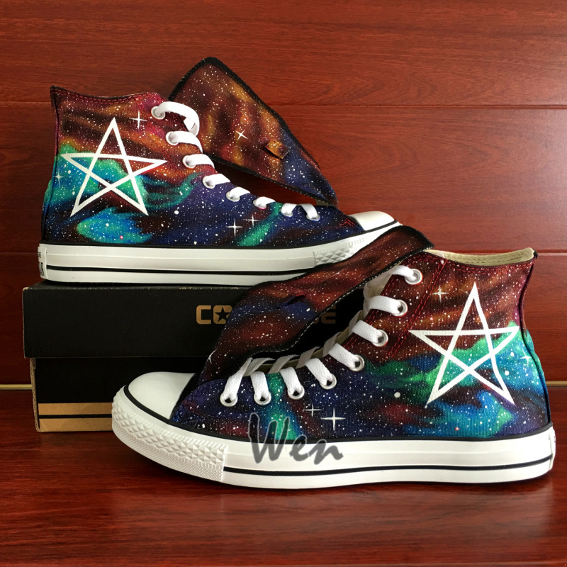 Converse All Star Nebula Space Design Hand Painted Shoes Men Women's ...