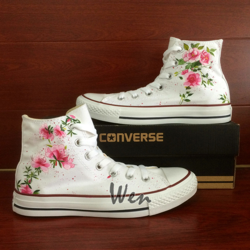 White Converse All Star Flower Floral Original Design Hand Painted ...