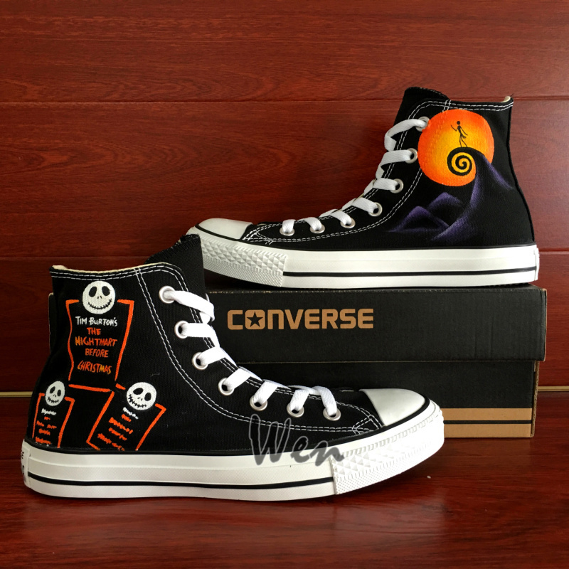Converse All Star Hand Painted Shoes Sneakers Jack Nightmare before Christmas