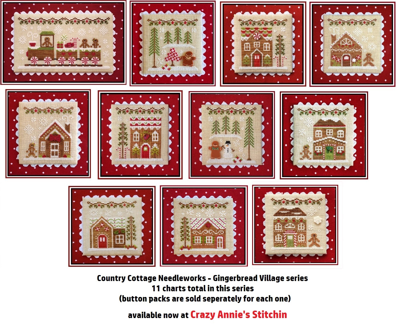 Primary image for FULL BUNDLE PACK 2016 Gingerbread Villlage series cross stitch Country Cottage 