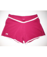 NWT Womens Under Armour Heat Gear Shorts Red Large whit - $19.99