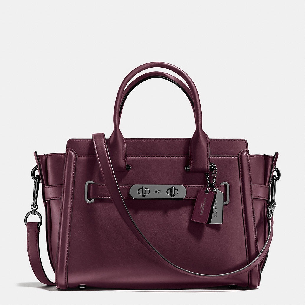 coach swagger 27 gunmetal oxblood glovetanned leather zip top carryall handbags purses coach swagger 27 gunmetal oxblood glovetanned leather zip top carryall handbags purses