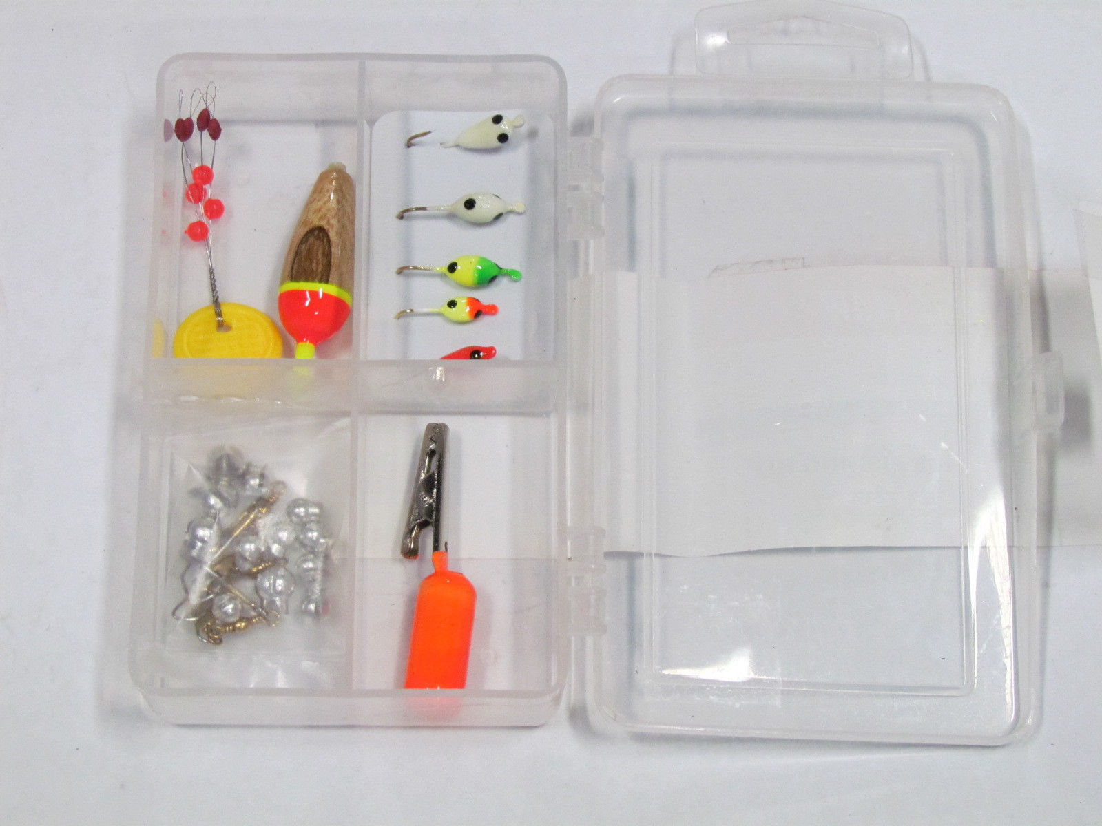 5 Assorted Glow Jigs Included Free USA Shipping Eagle Claw Ice Kit 29 pcs