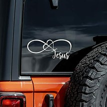 Jesus Infinity Love Decal Vinyl Sticker Auto Car Truck Wall Laptop | White | 8"  - $6.92