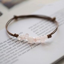 Momiji Handmade Crystal Charm Bracelets for Women Leather Chain Adjustable Natur - $11.03