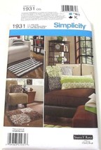 Simplicity 1931 Fleece Fringe Rugs And Pillows Shaggy Rugs Elaine Schmidt Sewing - $8.49