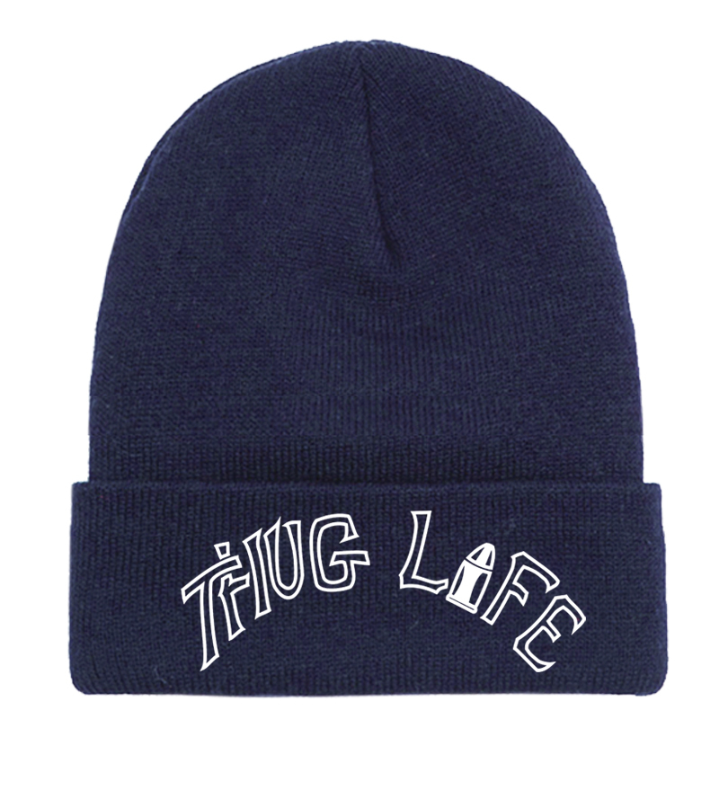 Thug Life Tupac Shakur 2pac Beanie Hat Skully Fold Over Hats
