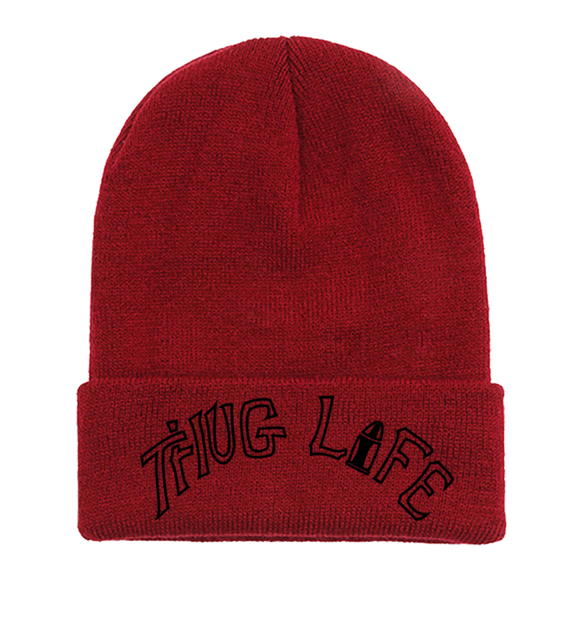 Thug Life Tupac Shakur 2pac Beanie Hat Skully Fold Over Hats