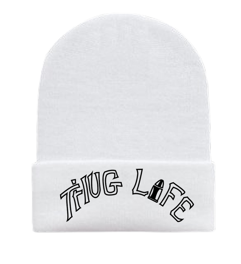 Thug Life Tupac Shakur 2pac Beanie Hat Skully Fold Over Hats