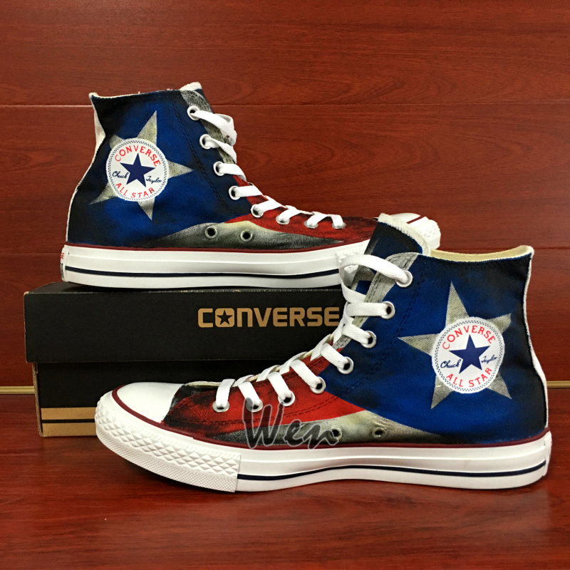 USA Puerto Rico Flag Converse All Star Design Hand Painted Canvas Shoes ...