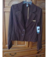 Women brown pin stripe blazer by split size medium - $49.99