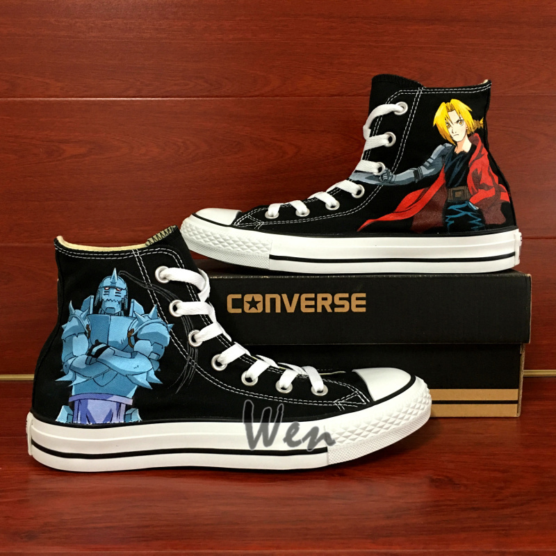 Converse All Star Anime Hand Painted Shoes Unisex Sneakers Fullmetal Alchemist