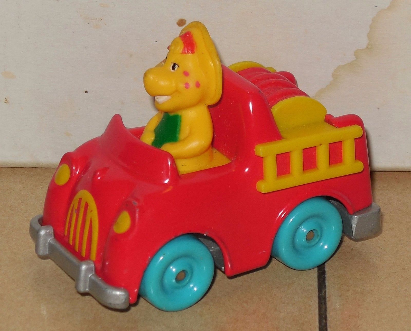 PBS Barney The Dinosaur BJ PVC Figure In Die Cast Car VHTF Vintage - Other