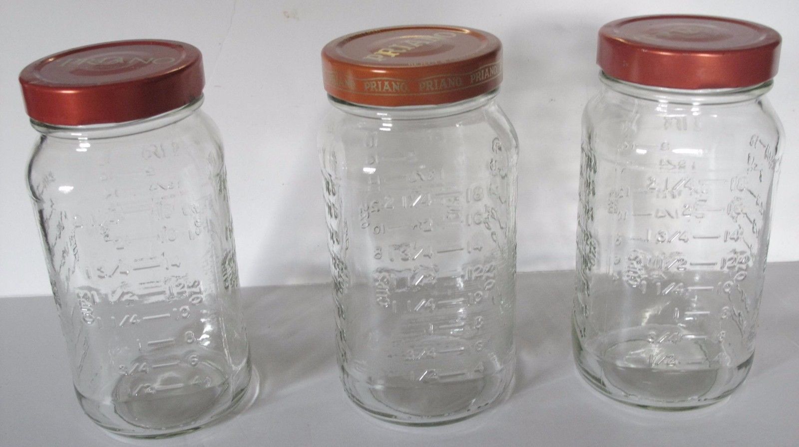Empty Mason Jars, Set of 3, 20oz Priano Spaghetti Sauce Jars