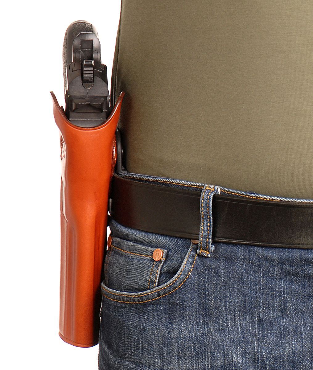 LEATHER PADDLE (OWB) HOLSTER FOR DESERT EAGLE, FITS ALL CALIBERS WITH 6