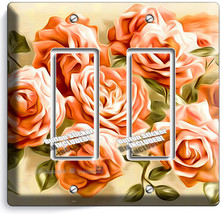 Beautiful Pink Roses Bouquet Double Gfci Light Switch Wall Plate Room Home Decor - $11.15