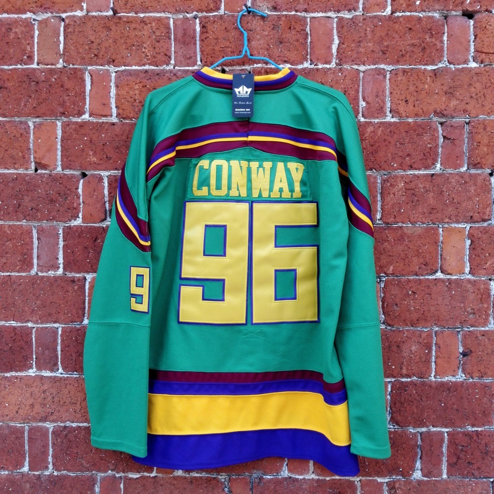 Mighty Ducks Jersey 96 Charlie Conway Hockey Jersey Movie Ducks M3XL