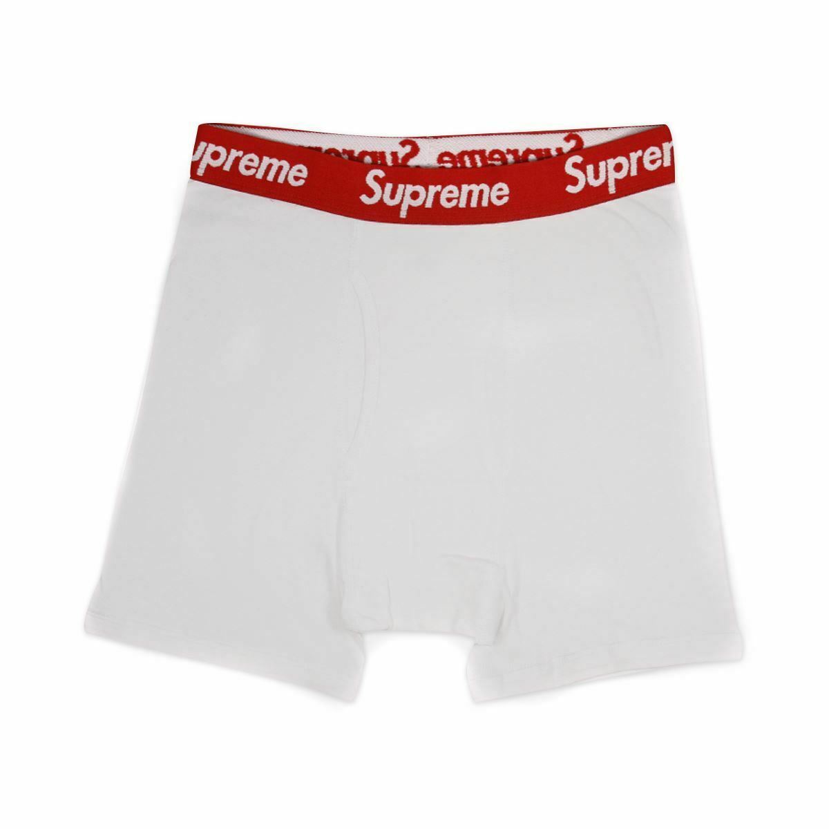 Supreme x Hanes Men's 100% Authentic Single Pack White Boxer Briefs