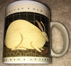 Warren Kimble American Folk Art Otagiri Japan Rabbit Mug 3.5&quot; x 3&quot; EUC - $14.99