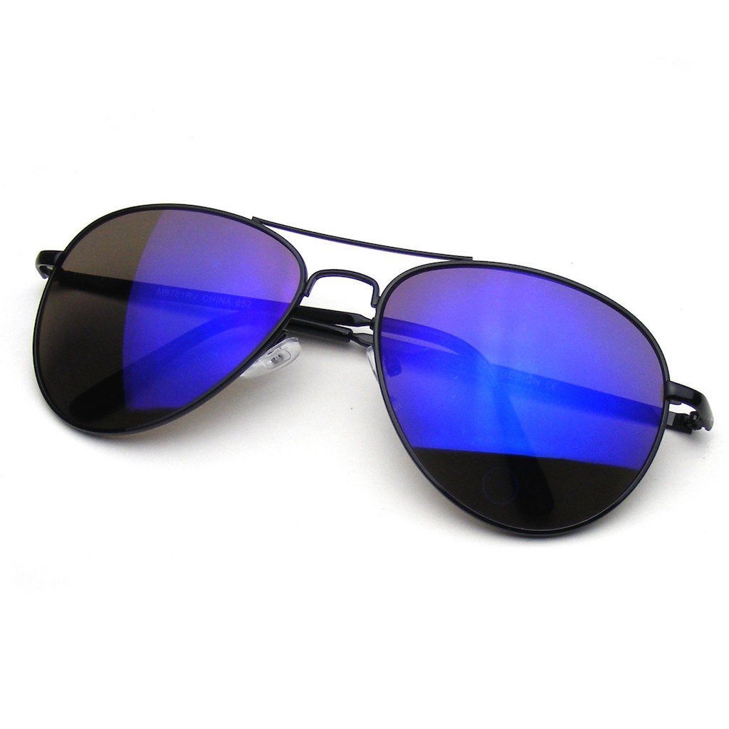 Flash Mirrored Lens Premium Metal Frame Aviator Sunglasses