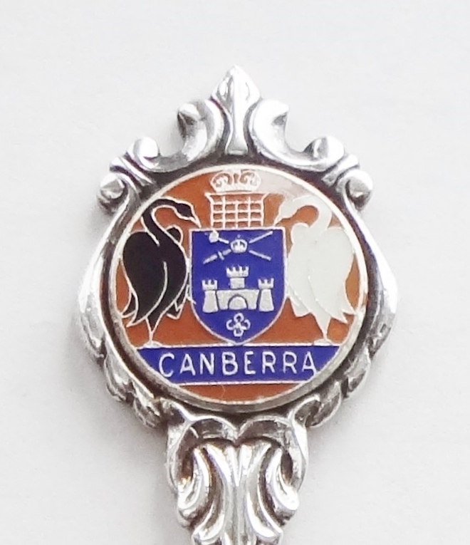 Collector Souvenir Spoon Australia Canberra Coat of Arms Cloisonne