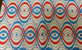 Flannel Back Vinyl Tablecloth 52" X 90", American Usa Stars, Patriotic By Ap - $15.83