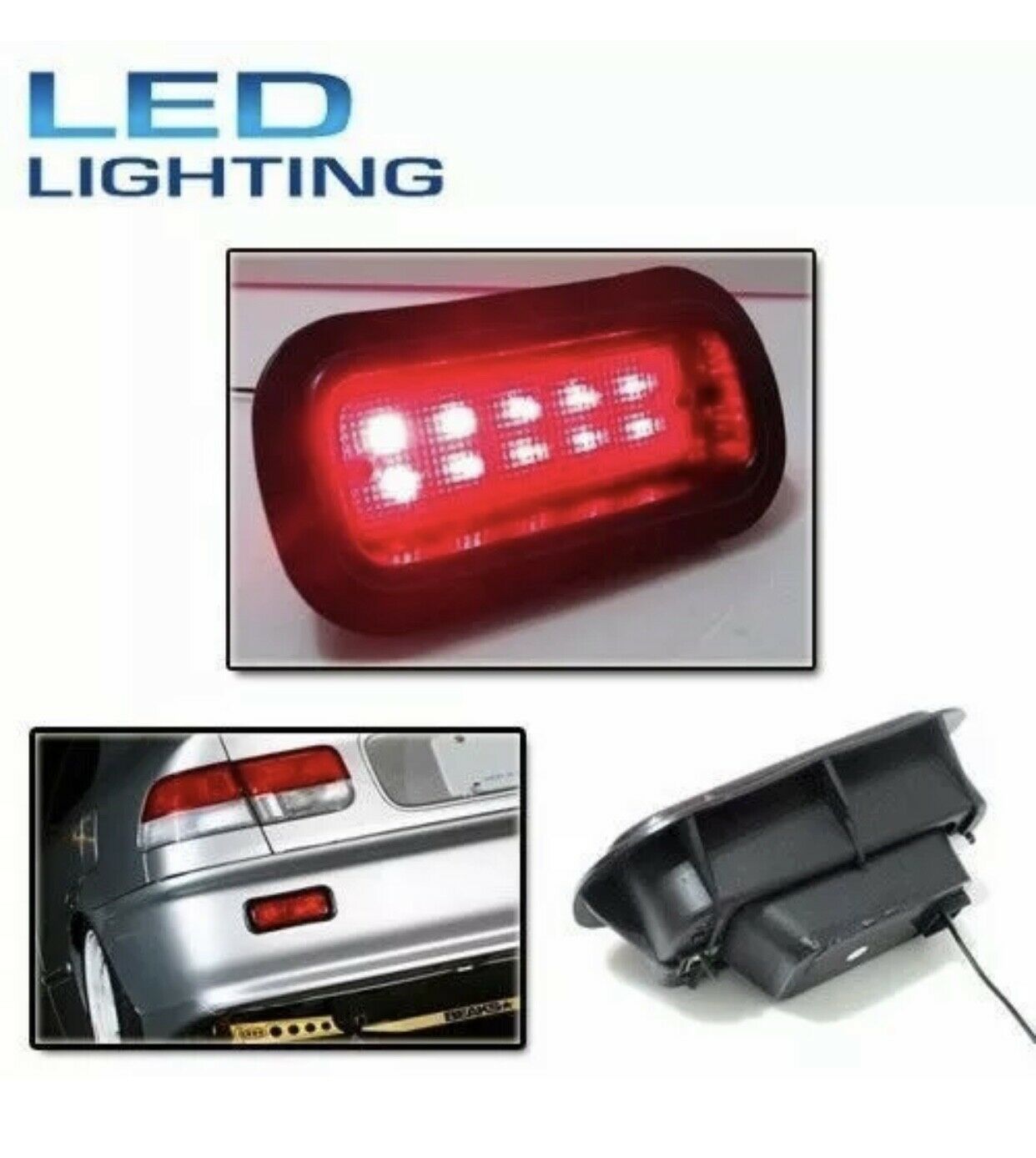 JDM EK9 EG6 EG Style Civic Acura Accord Rear Bumper Red Fog Brake Light