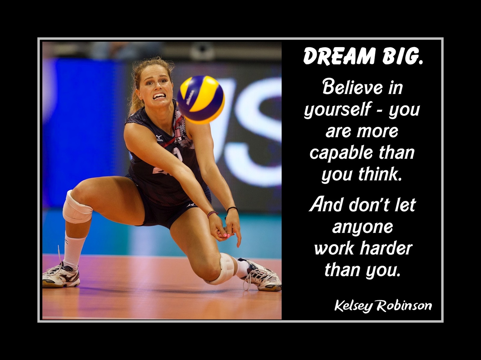 Inspirational Kelsey Robinson Volleyball Motivation Poster Quote Wall Art T Other Fan