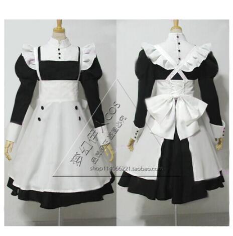 Black/navy blue Butler Mey-rin Maid Costume Cosplay Clothing Costume-made