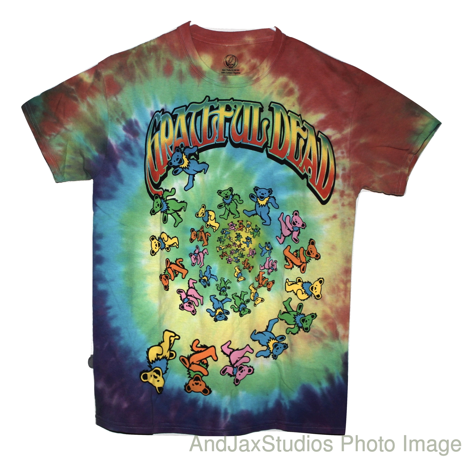 The Grateful Dead Band Tye Dye Teddy Bear Spiral Music T-shirt - T-Shirts