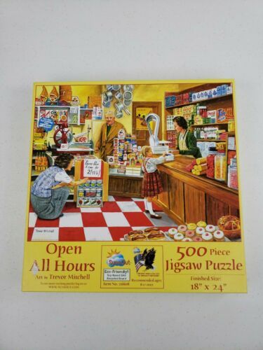 Primary image for SunsOut Open All Hours Trevor Mitchell 500 piece Jigsaw Puzzle 26608 18"x24" VGC