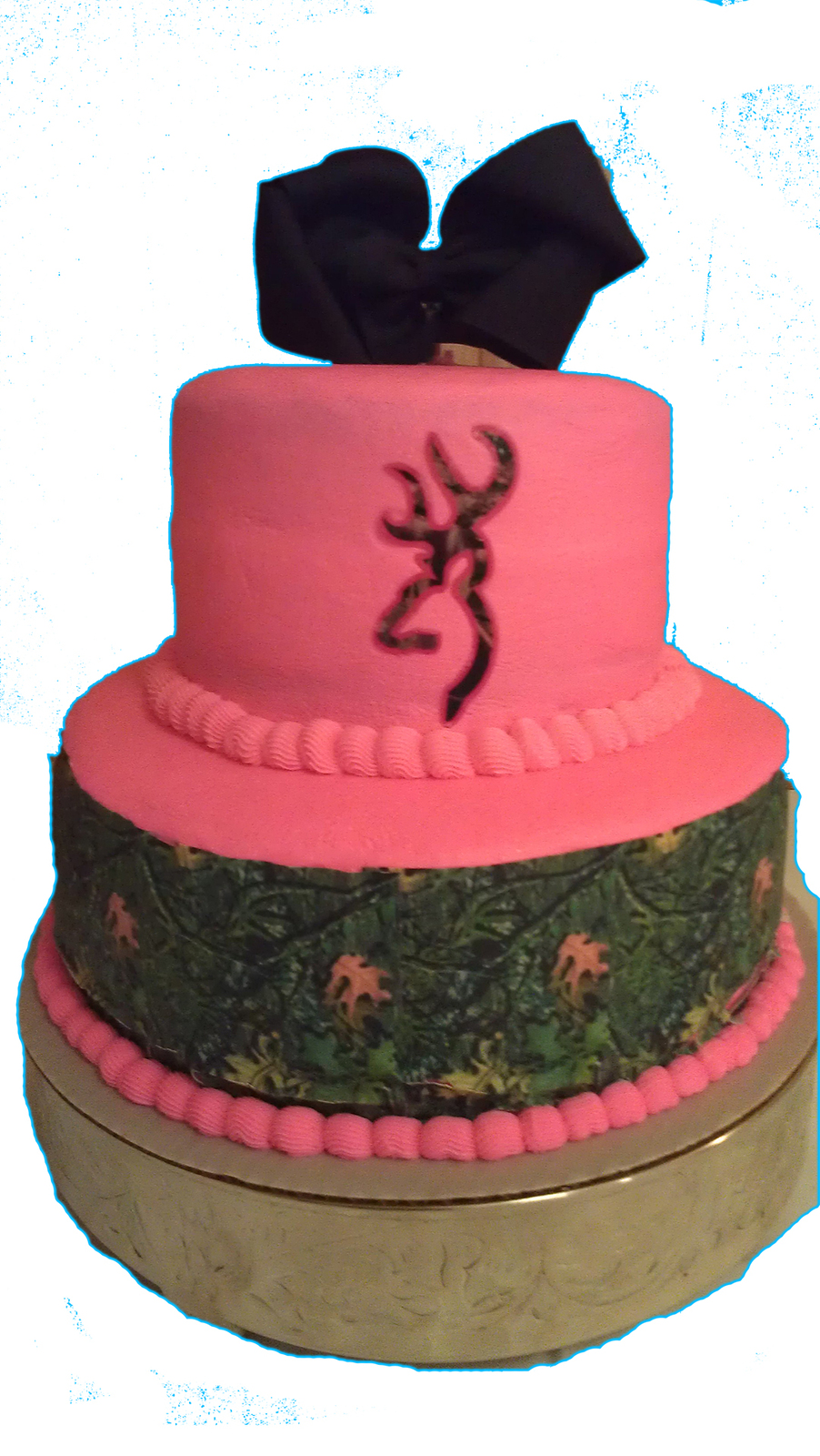 Mossy Oak Pink Mossy Oak WEDDING BUCK DOE Edible Cake Topper Image Decoration