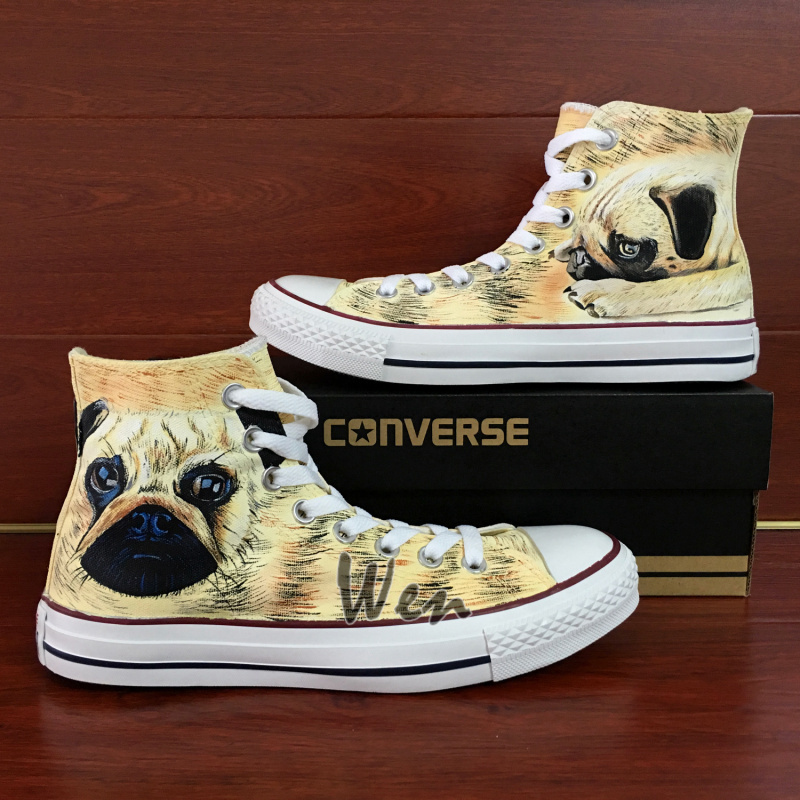 Pet Dog Pug Original Design Men Women's Converse All Star Hand Painted