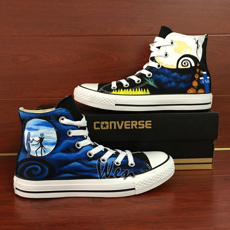Women Men's Converse All Star The Nightmare Before Christmas Hand Painted Shoes