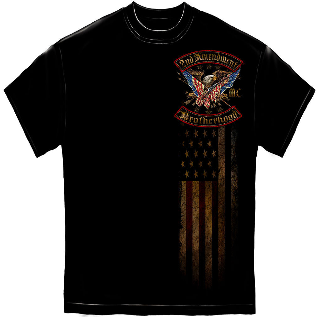 2nd Amendment Pro Gun Patriotic Double Flags & Eagle Mens TShirt - T ...