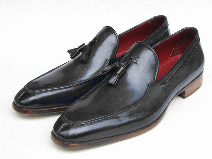 Handmade men mocassin shoes, black tassel leather shoes for men, men ...