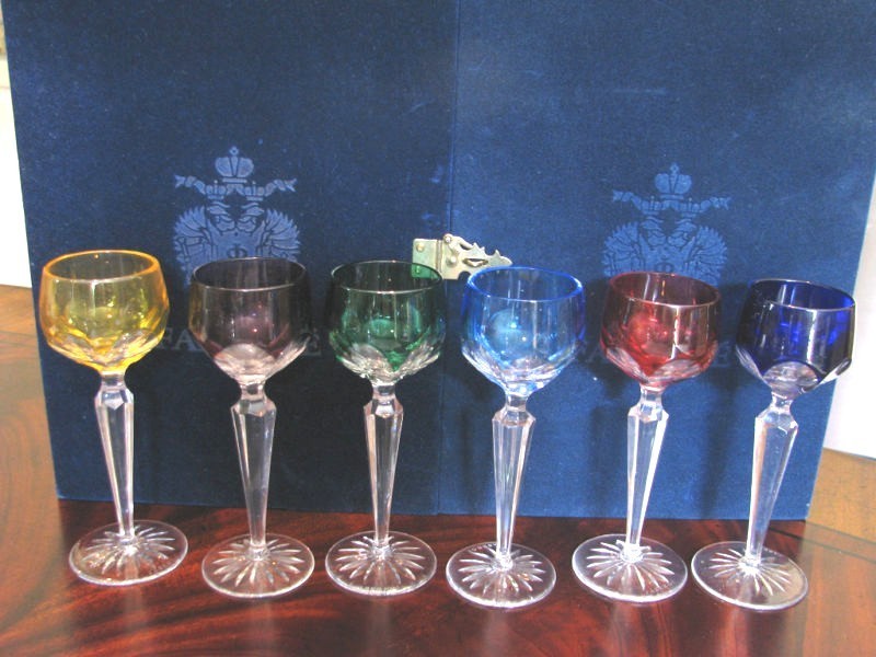 FABERGE Set of 6 Colored Lausanne Liqueur Glasses Kitchen & Home
